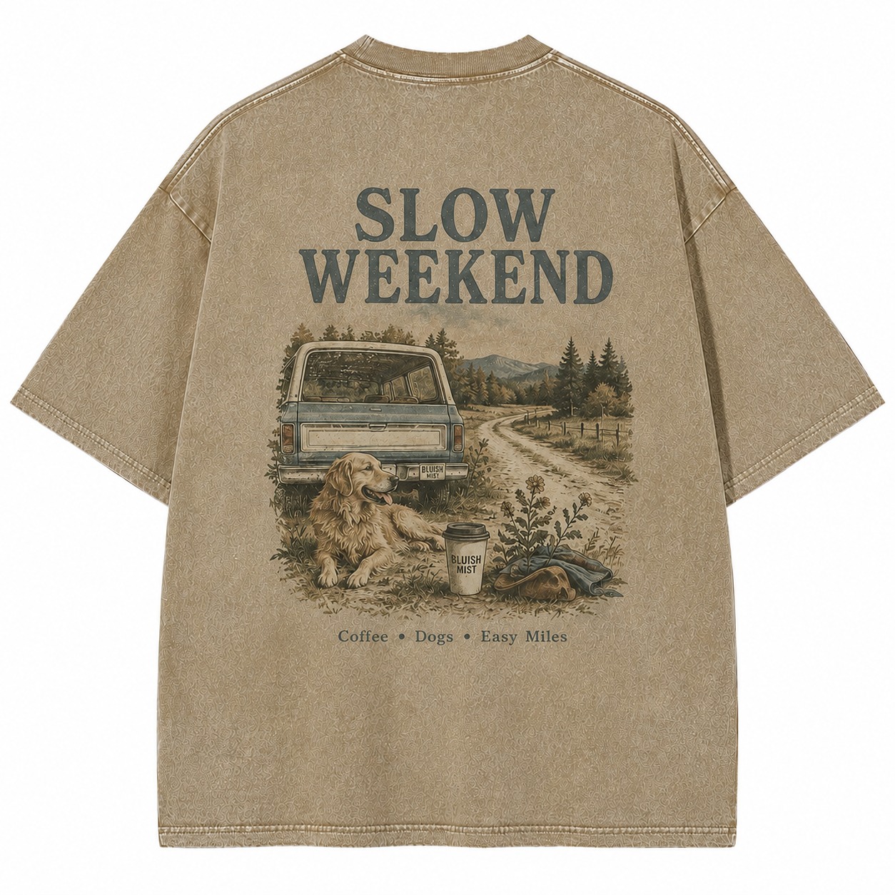 Slow Weekend Dog Graphic Washed Tee