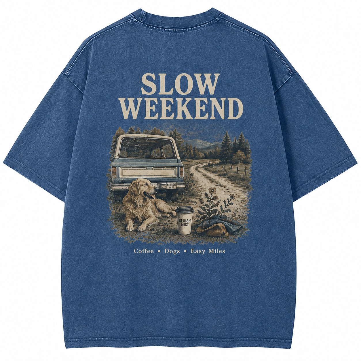 Slow Weekend Dog Graphic Washed Tee