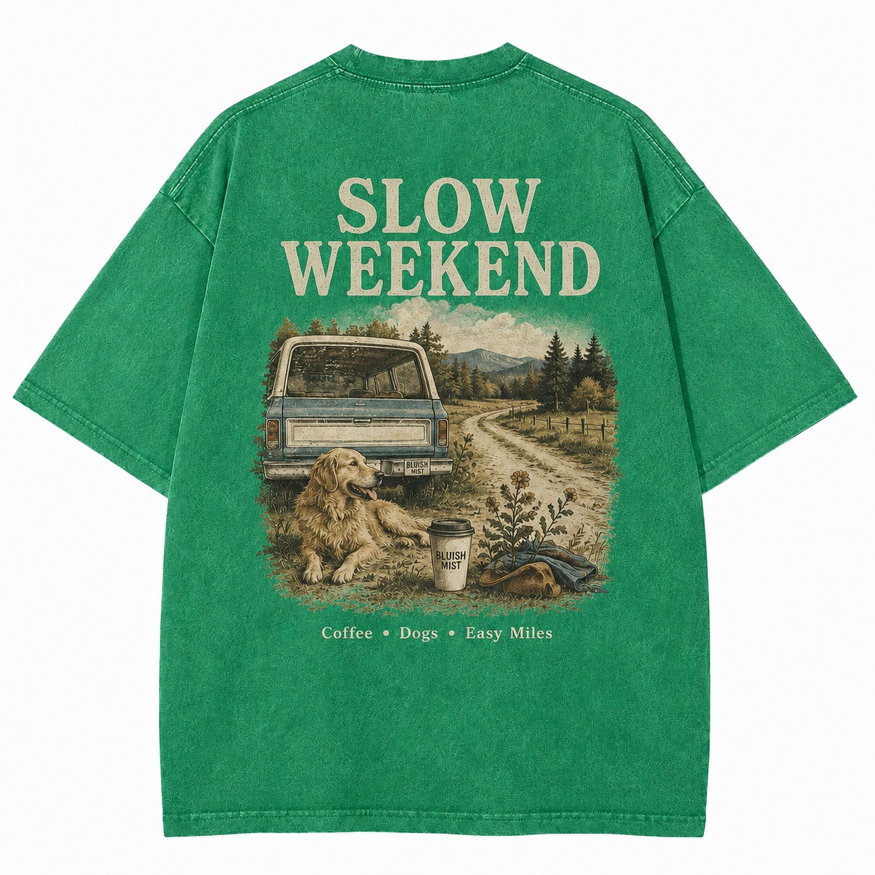 Slow Weekend Dog Graphic Washed Tee