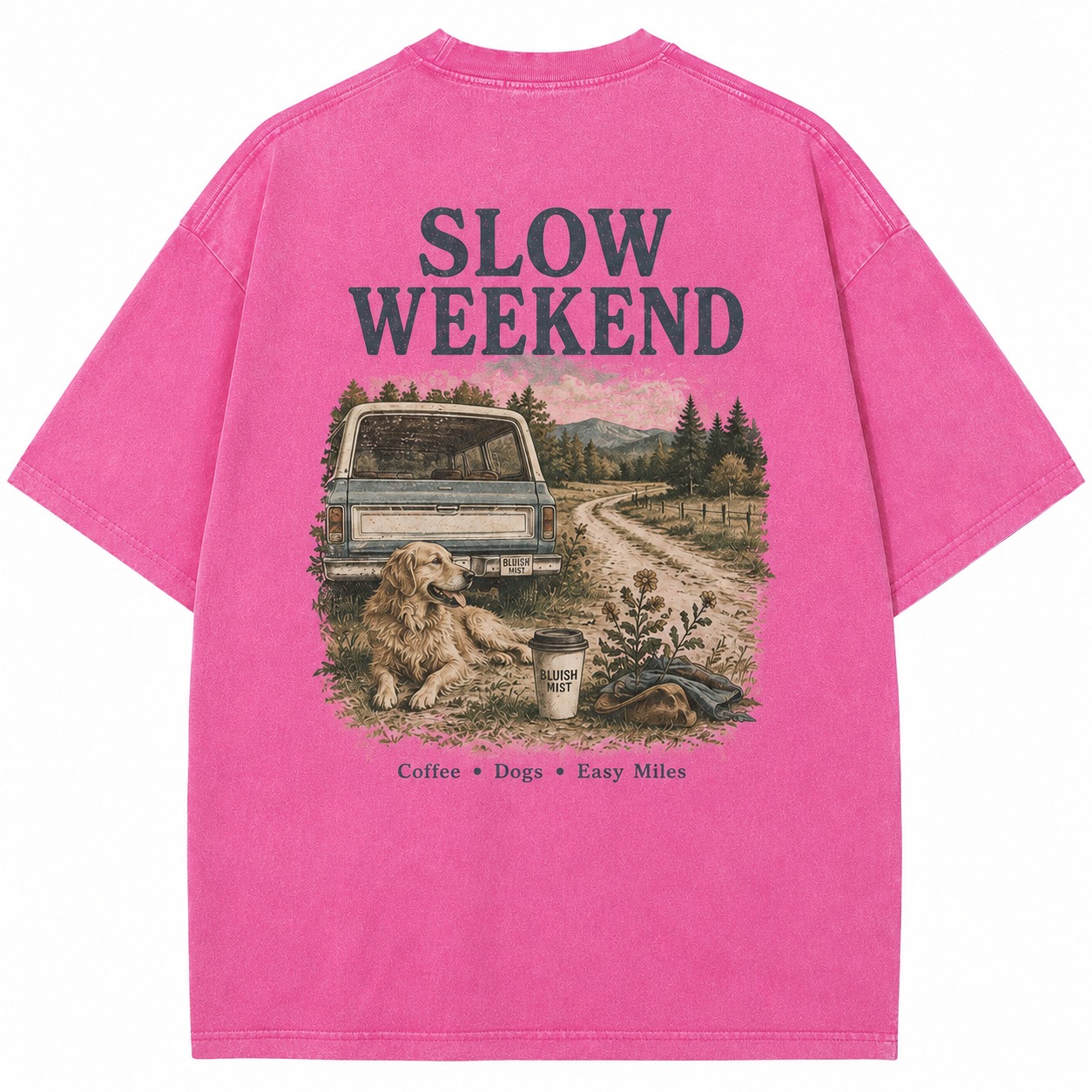 Slow Weekend Dog Graphic Washed Tee