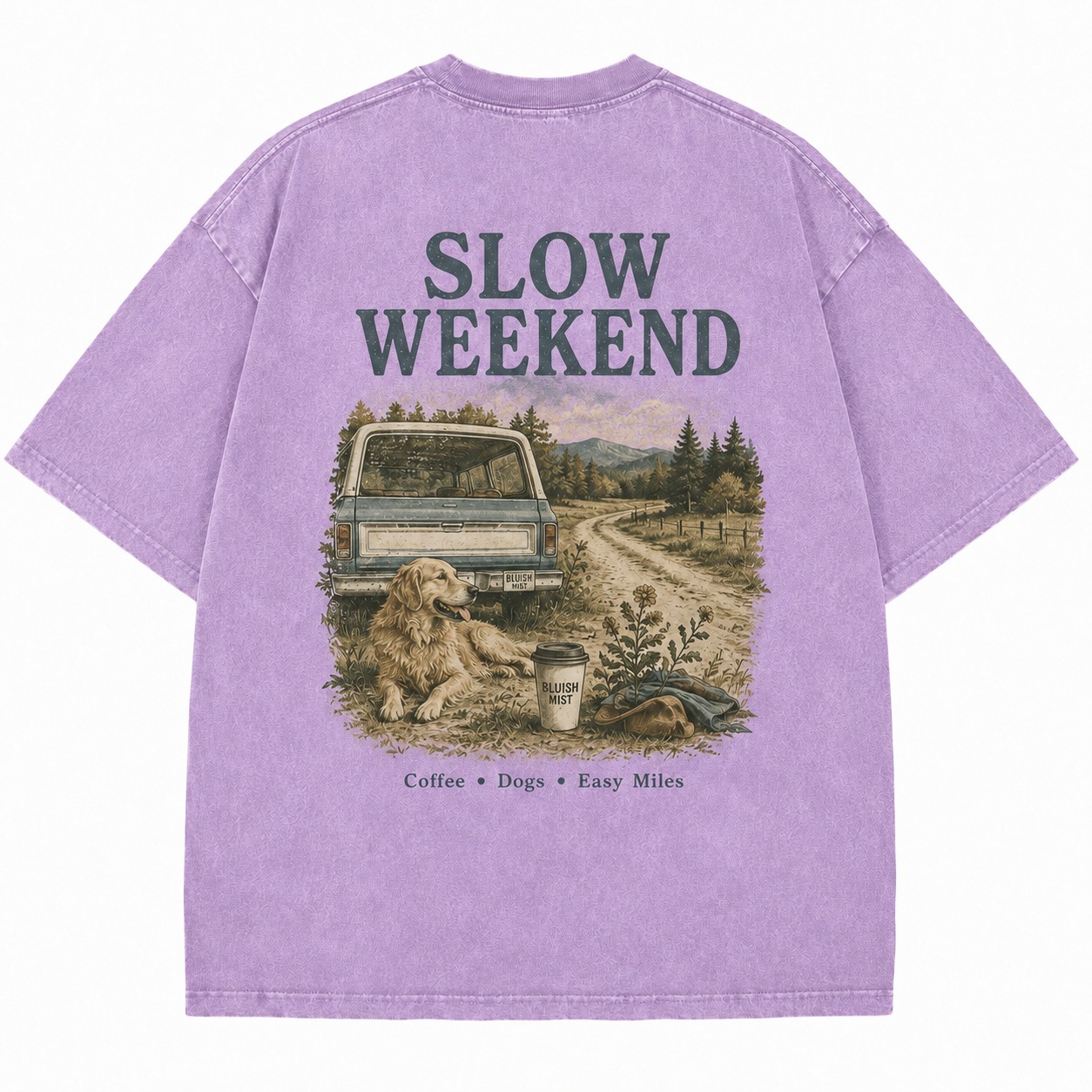 Slow Weekend Dog Graphic Washed Tee