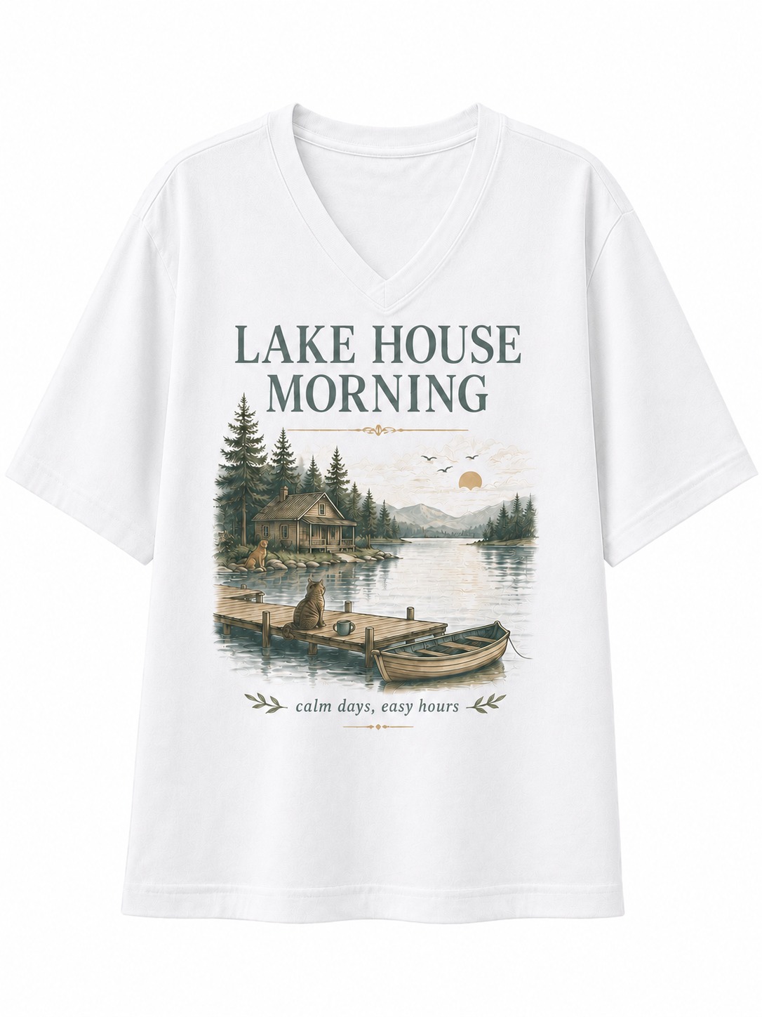 Lake House Morning V-Neck Tee