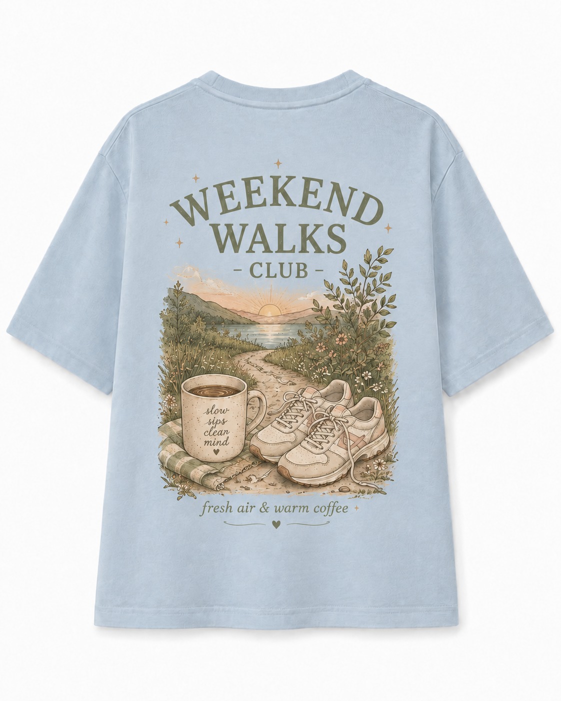 Weekend Walks Club V-Neck Tee