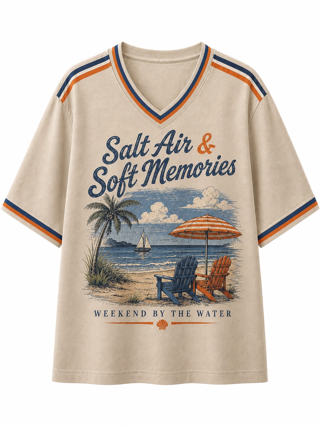 Salt Air & Soft Memories Beachside V-Neck Tee