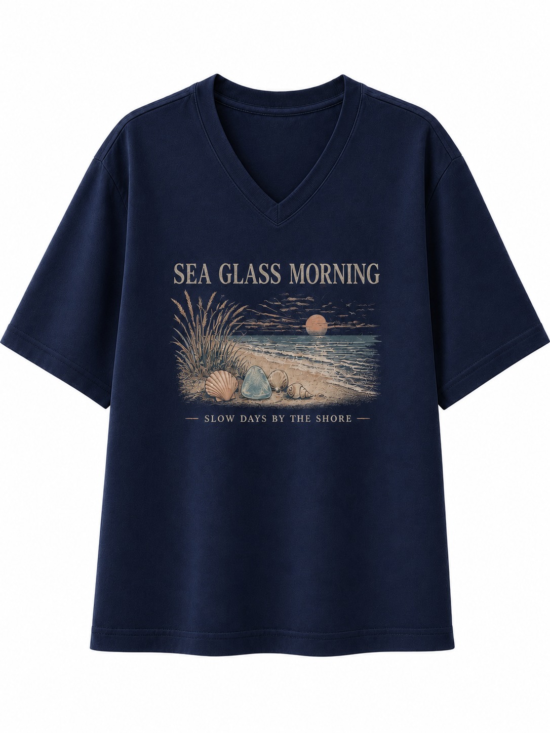 Sea Glass Morning V-Neck Tee