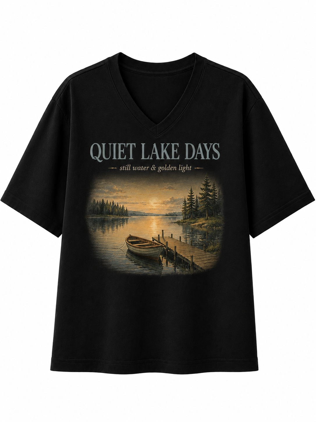Quiet Lake Days V-Neck Tee