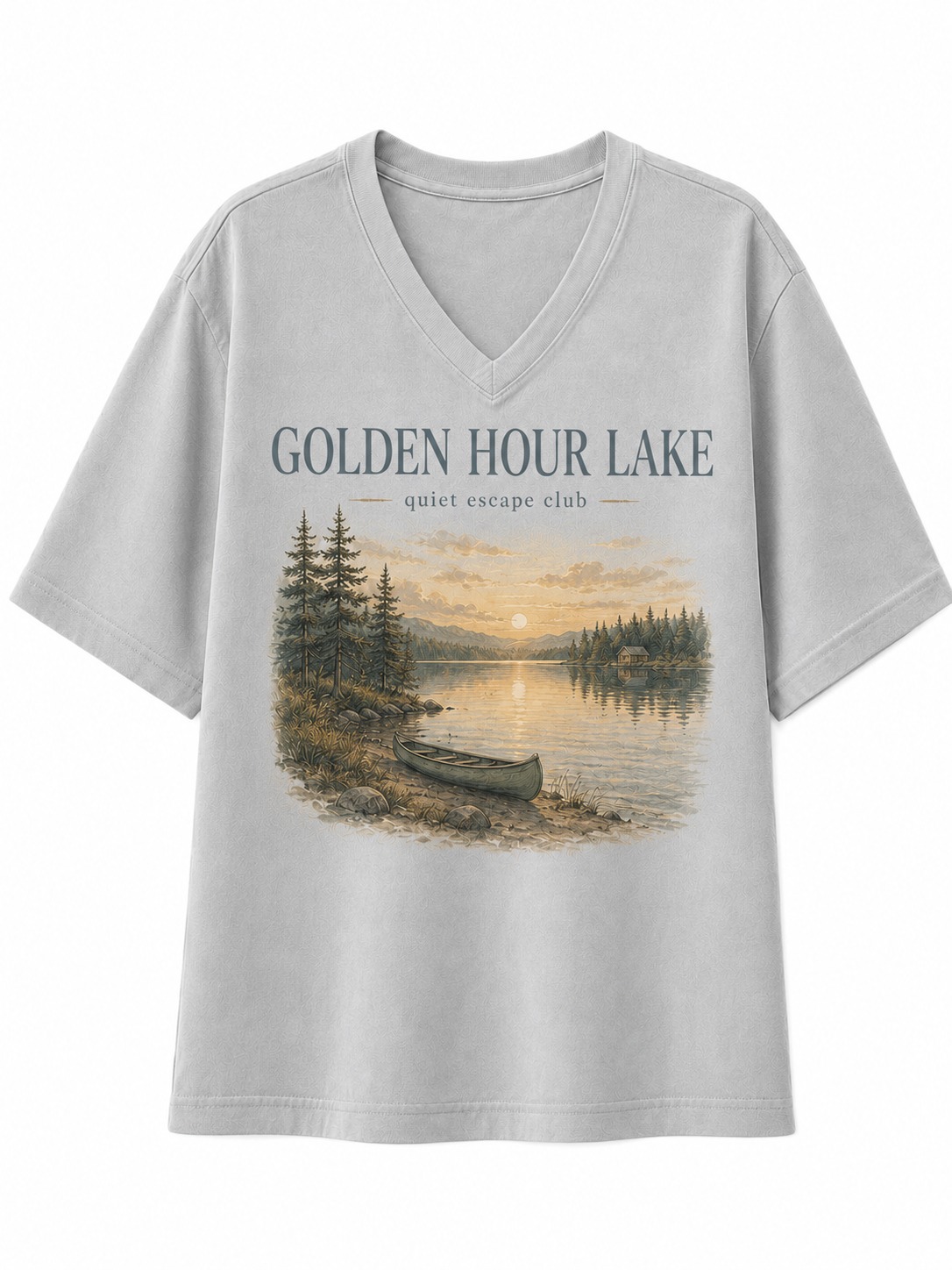 Golden Hour Lake Club V-Neck Tee