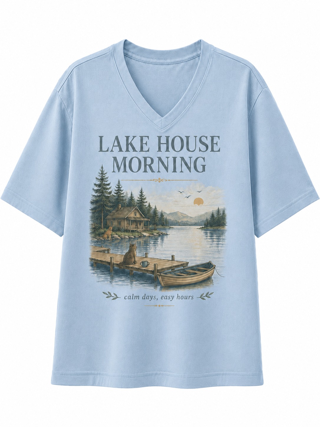 Lake House Morning V-Neck Tee