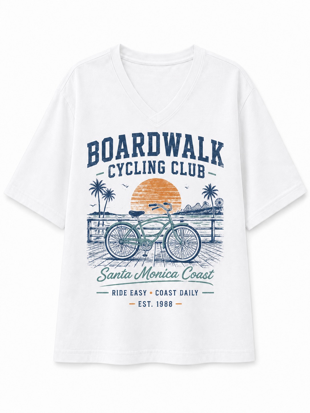 Boardwalk Cycling Club V-Neck Tee