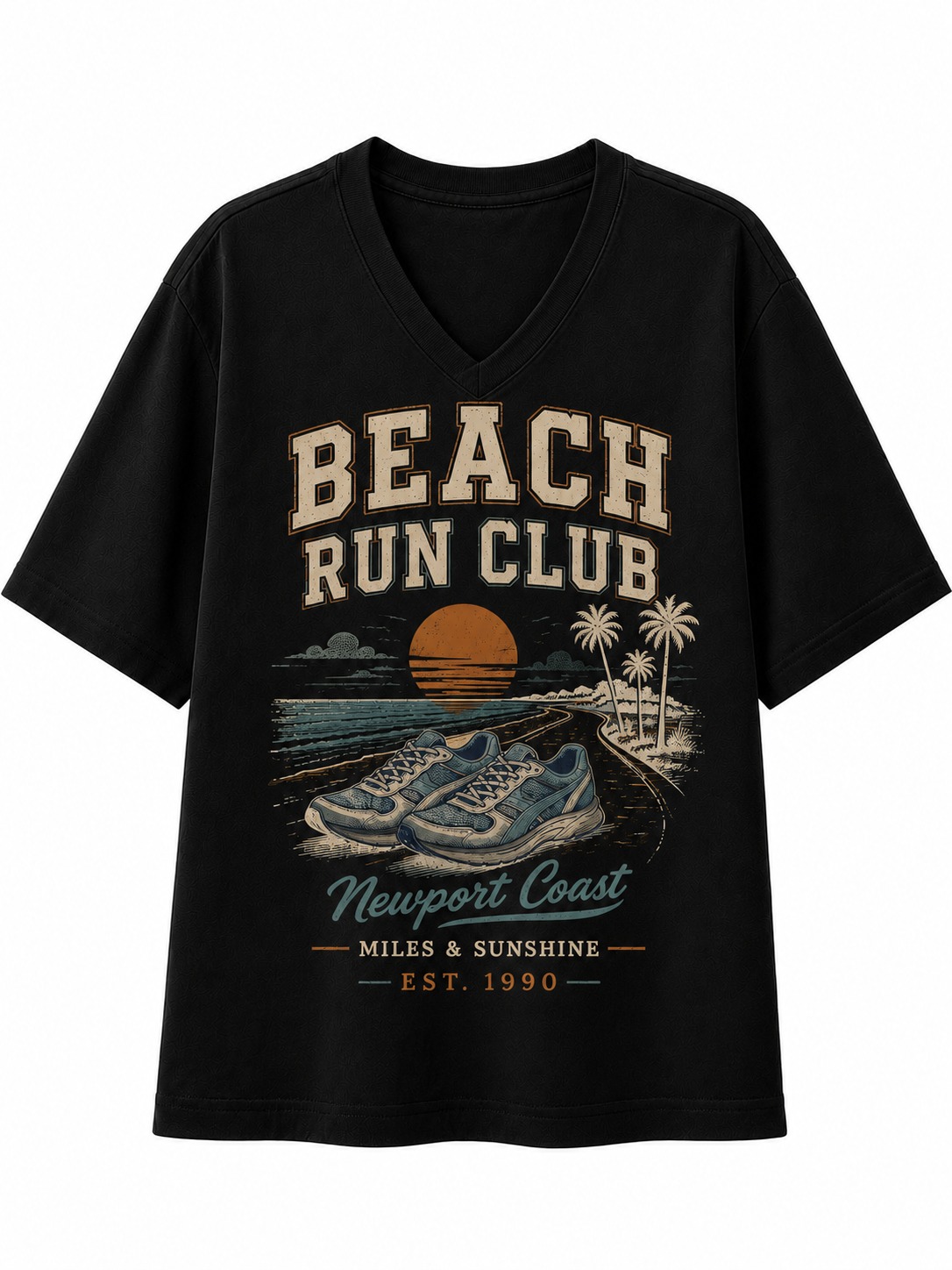 Beach Run Club V-Neck Tee