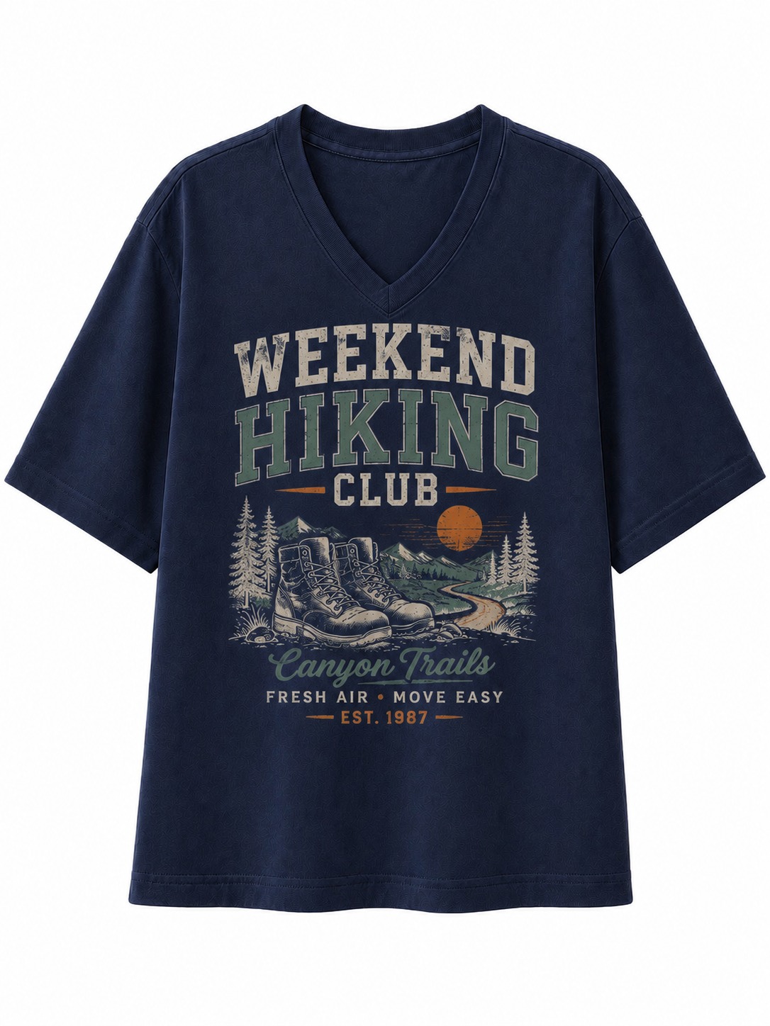 Weekend Hiking Club V-Neck Tee