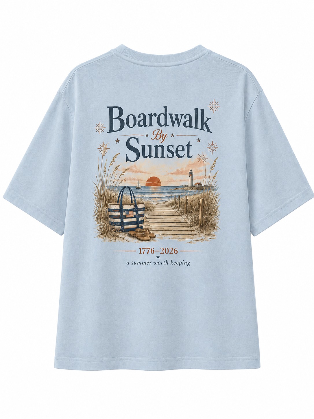 Boardwalk Sunset Beach Graphic Tee