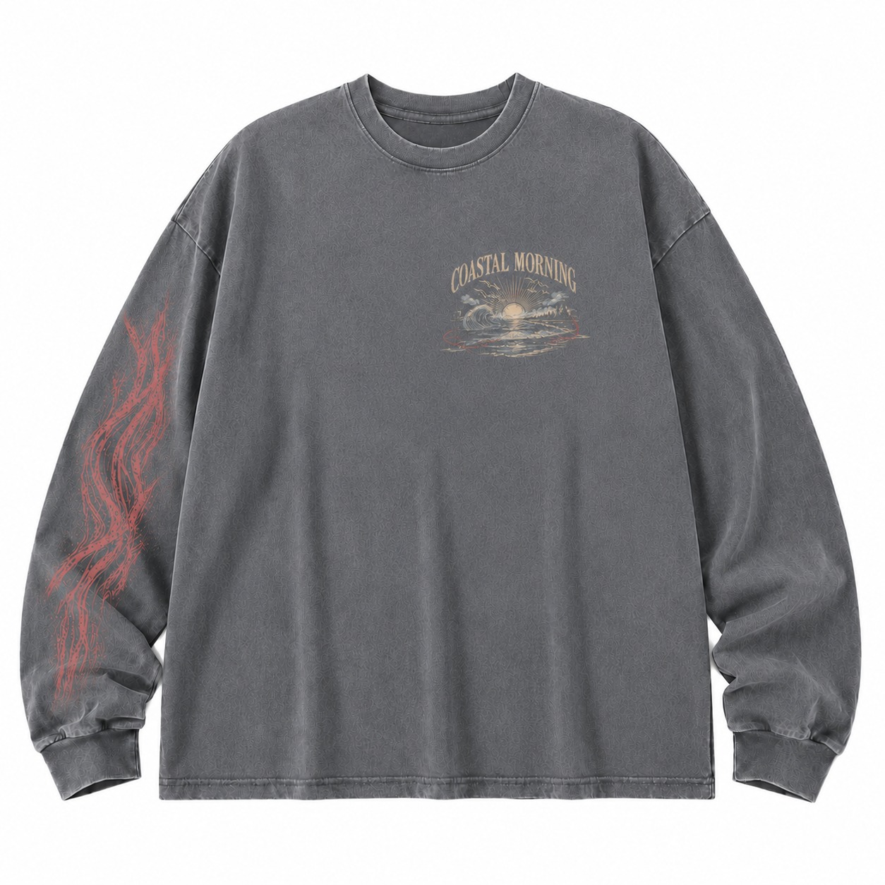 Coastal Morning Graphic Washed Long Sleeve Tee