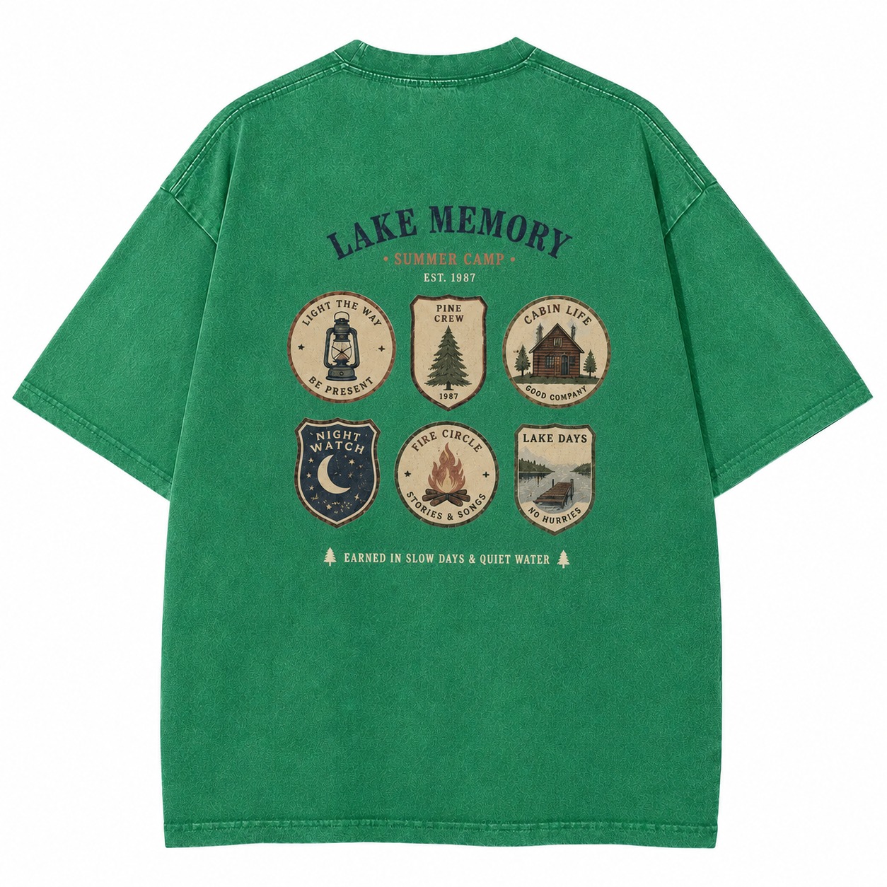 Lake Memory Summer Camp Badge Tee
