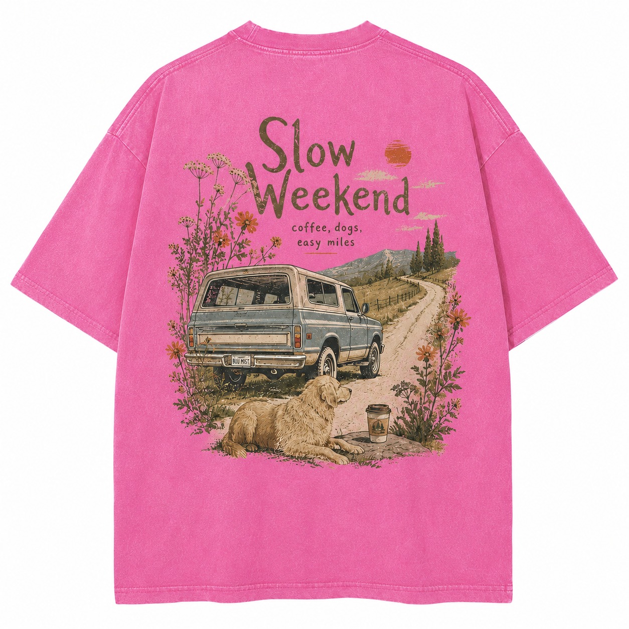 Slow Weekend Coffee Dogs Washed Tee