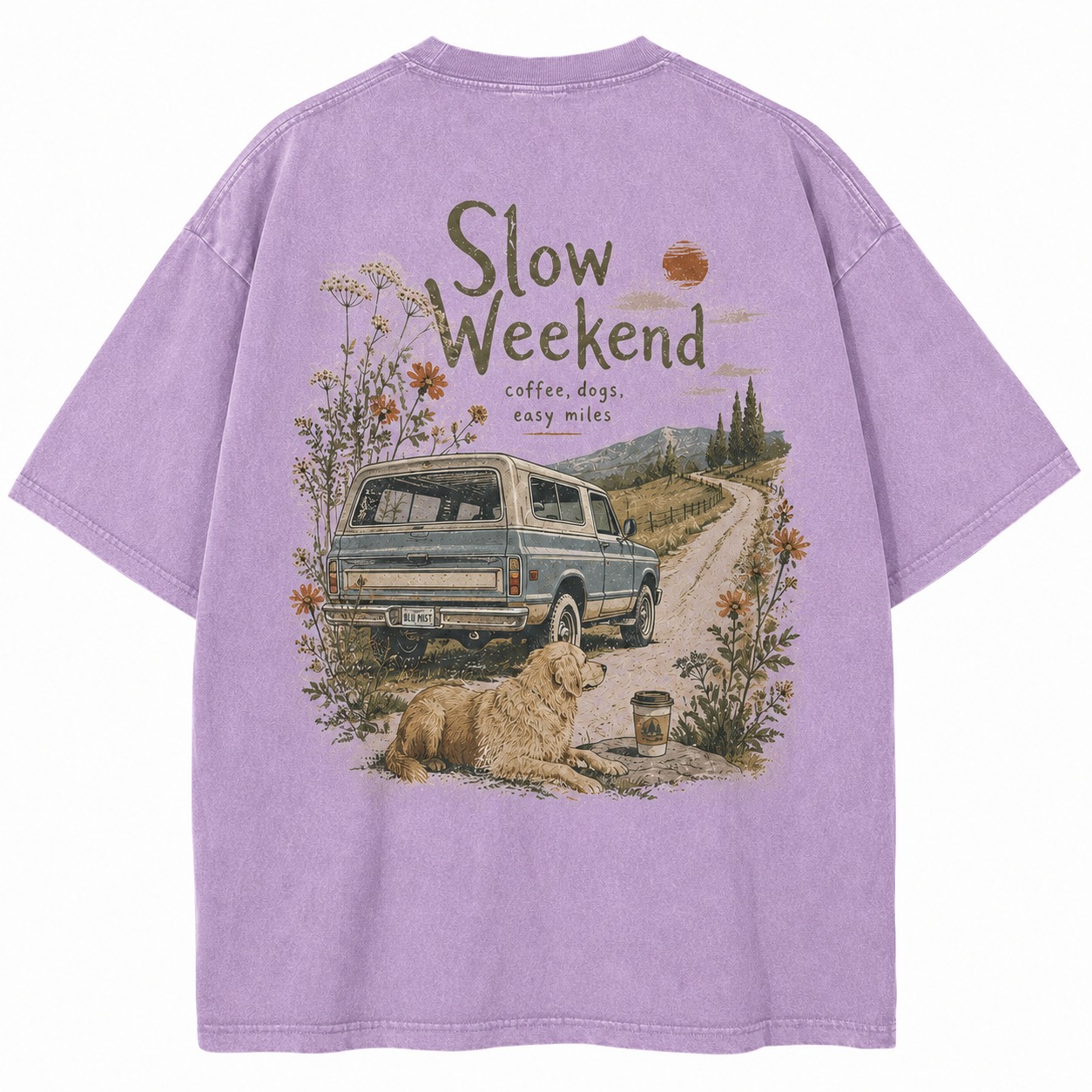 Slow Weekend Coffee Dogs Washed Tee