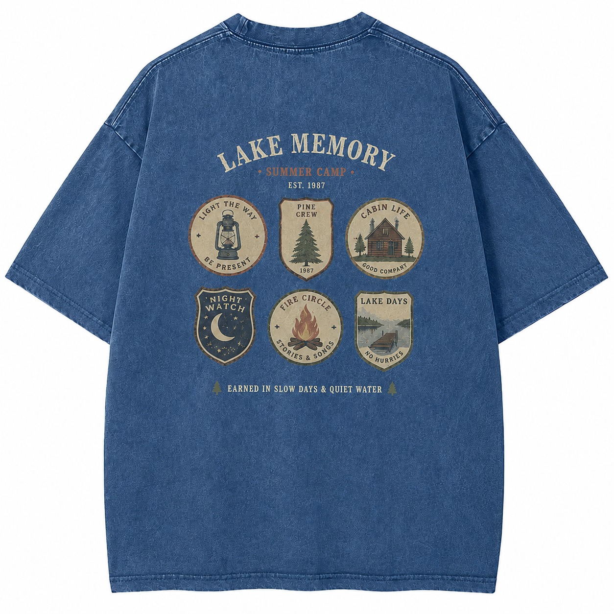 Lake Memory Summer Camp Badge Tee