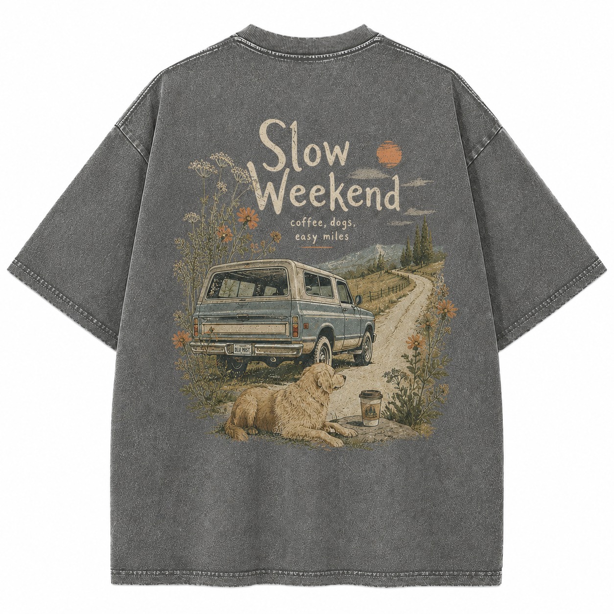 Slow Weekend Coffee Dogs Washed Tee