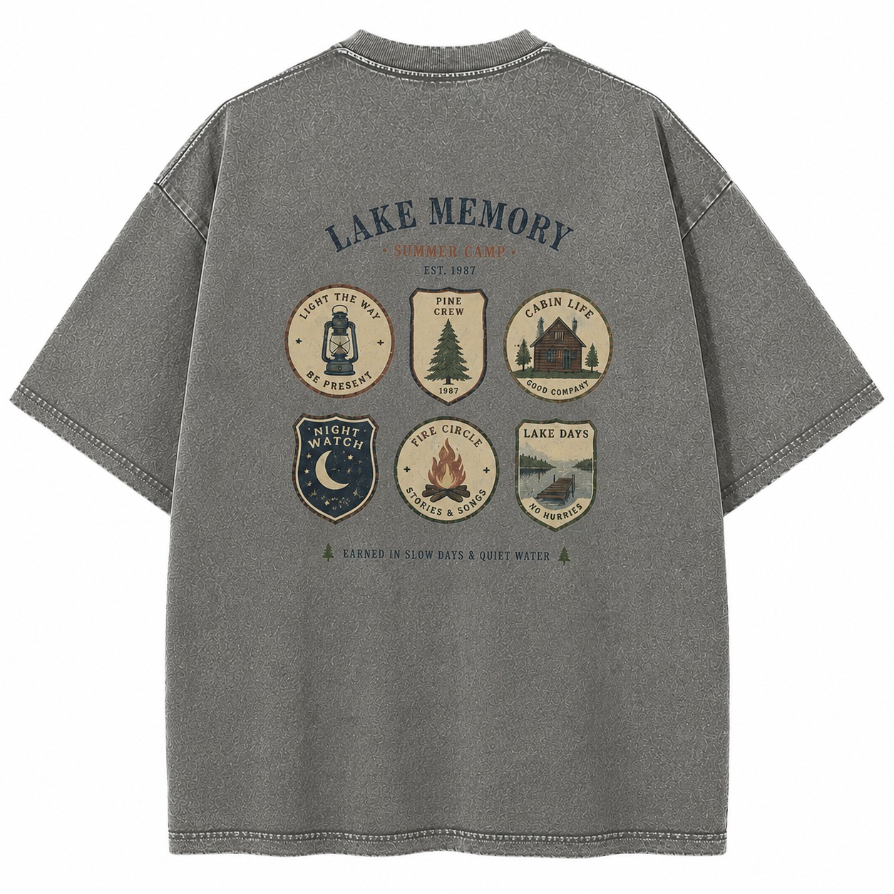Lake Memory Summer Camp Badge Tee