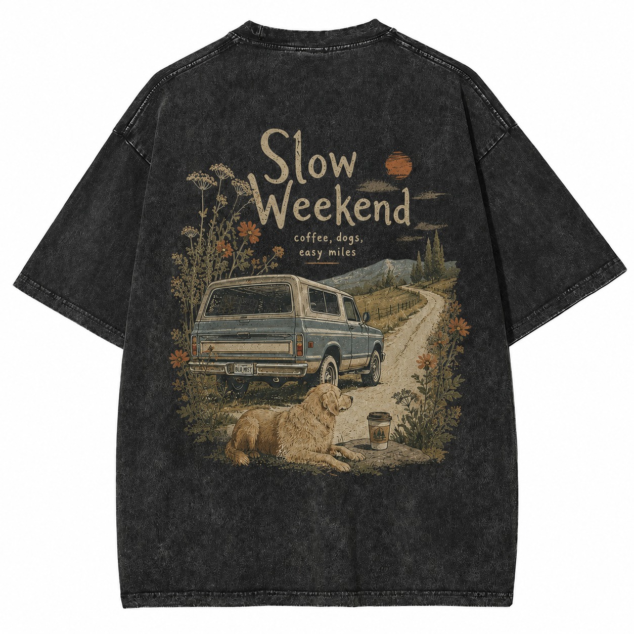 Slow Weekend Coffee Dogs Washed Tee