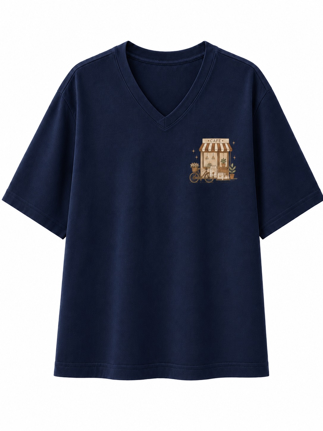 Morning Escape Cafe V-Neck Tee