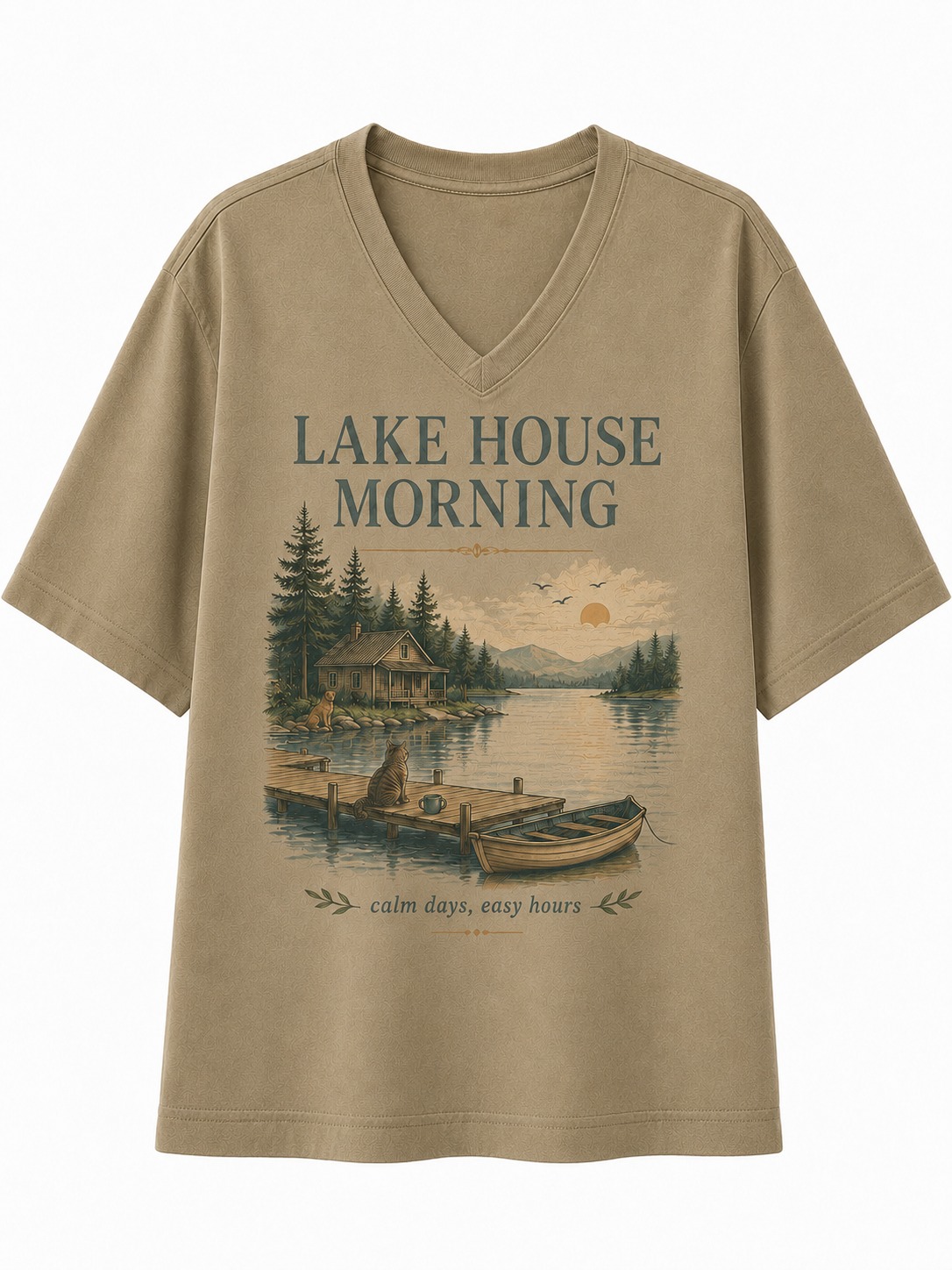 Lake House Morning V-Neck Tee