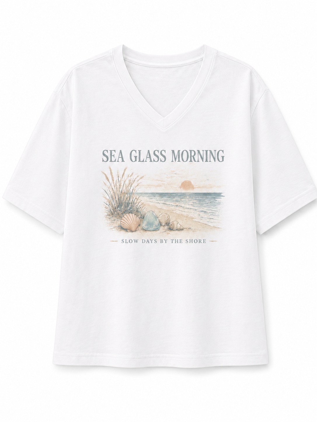 Sea Glass Morning V-Neck Tee