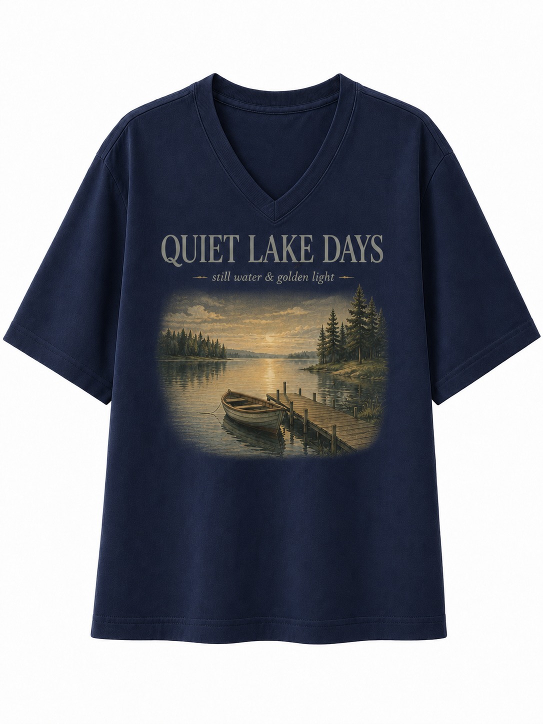 Quiet Lake Days V-Neck Tee