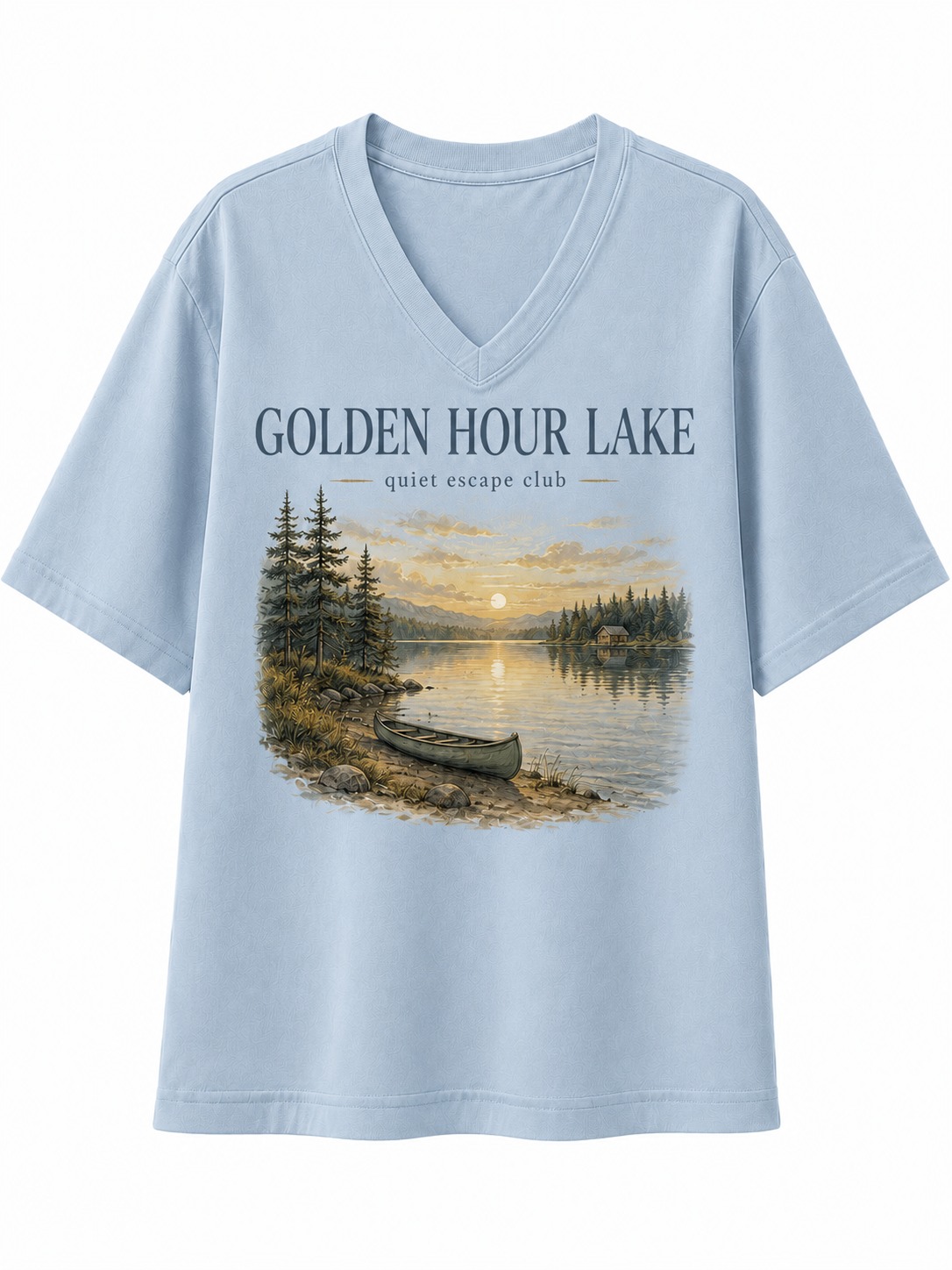 Golden Hour Lake Club V-Neck Tee