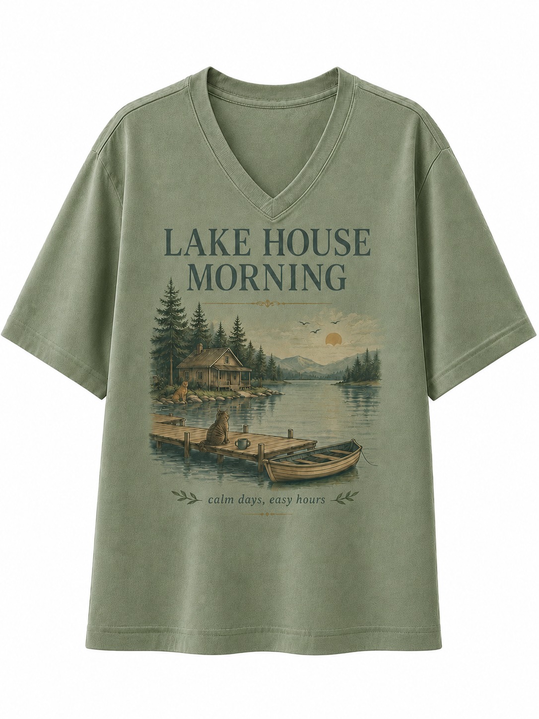 Lake House Morning V-Neck Tee