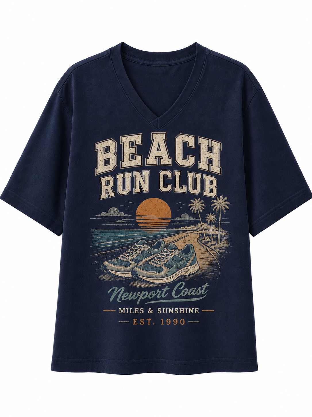 Beach Run Club V-Neck Tee