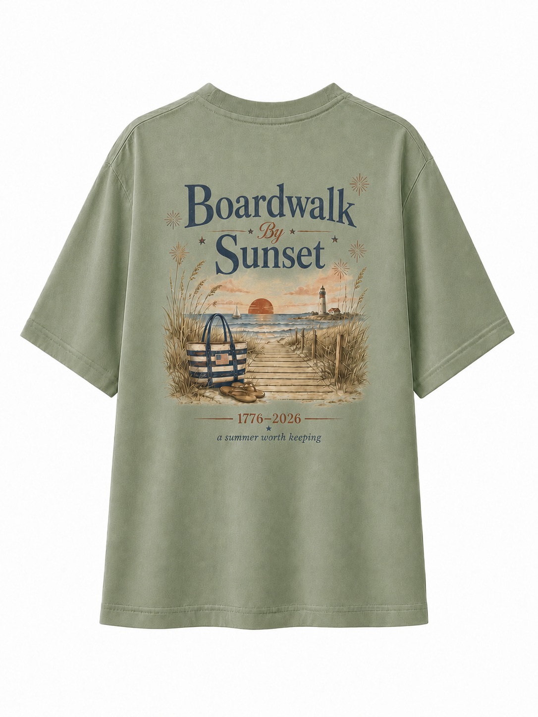 Boardwalk Sunset Beach Graphic Tee