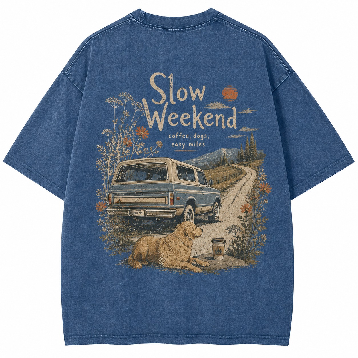 Slow Weekend Coffee Dogs Washed Tee
