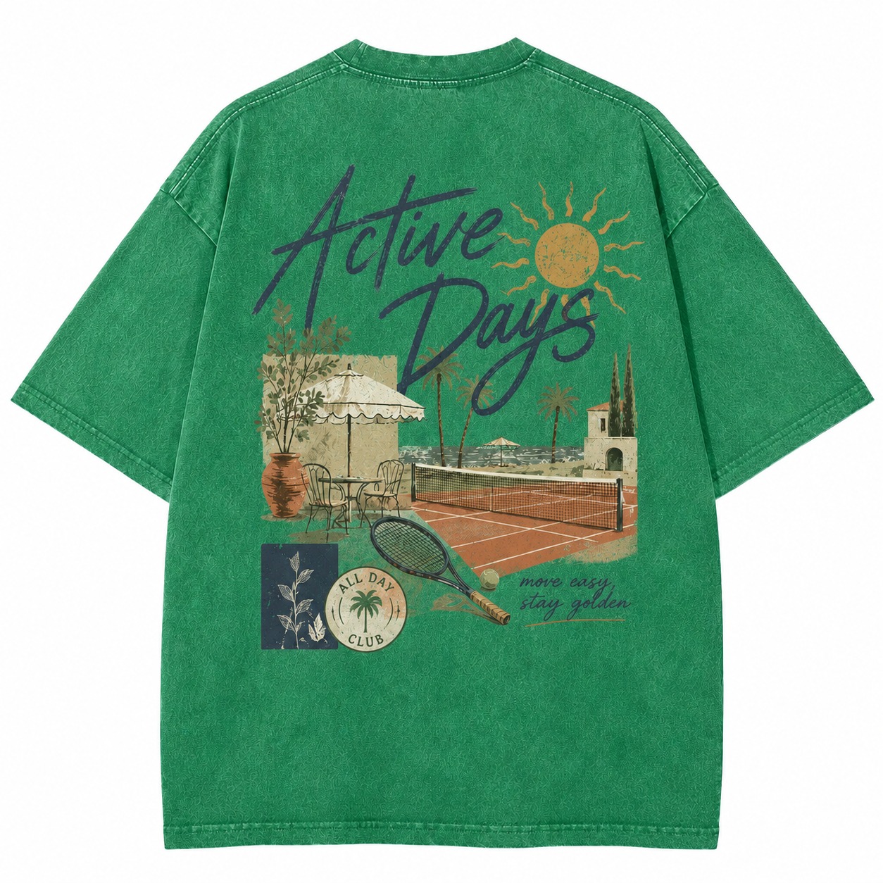 Active Days Tennis Graphic Washed Tee
