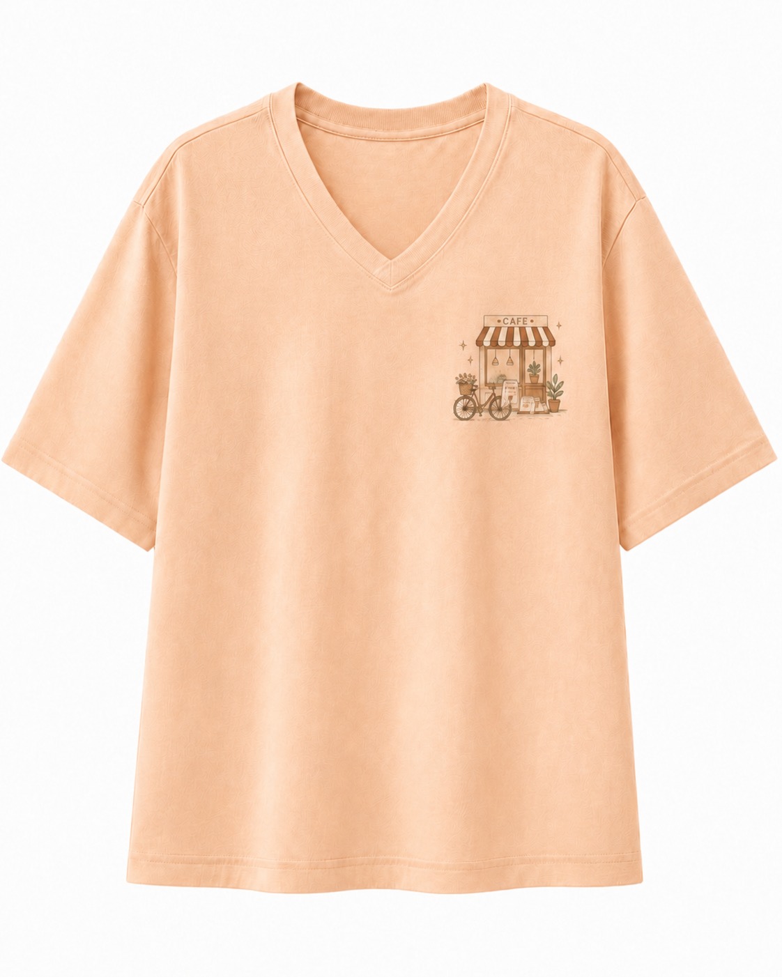 Morning Escape Cafe V-Neck Tee