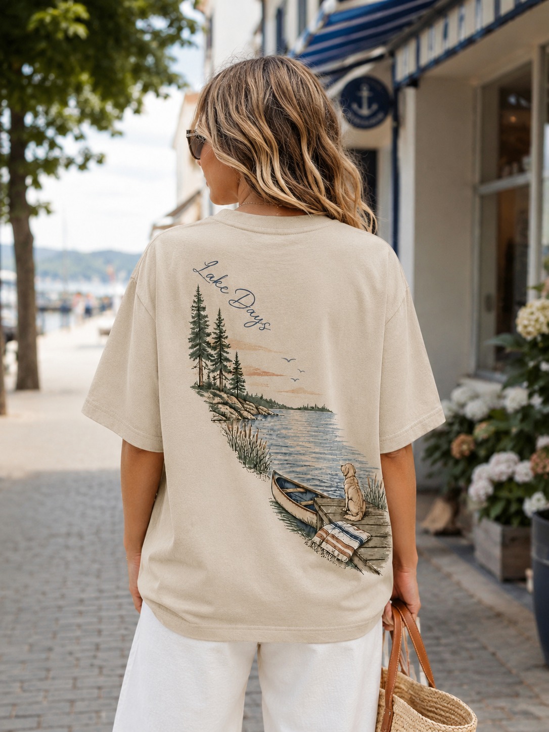 Lake Days V-Neck Graphic Tee