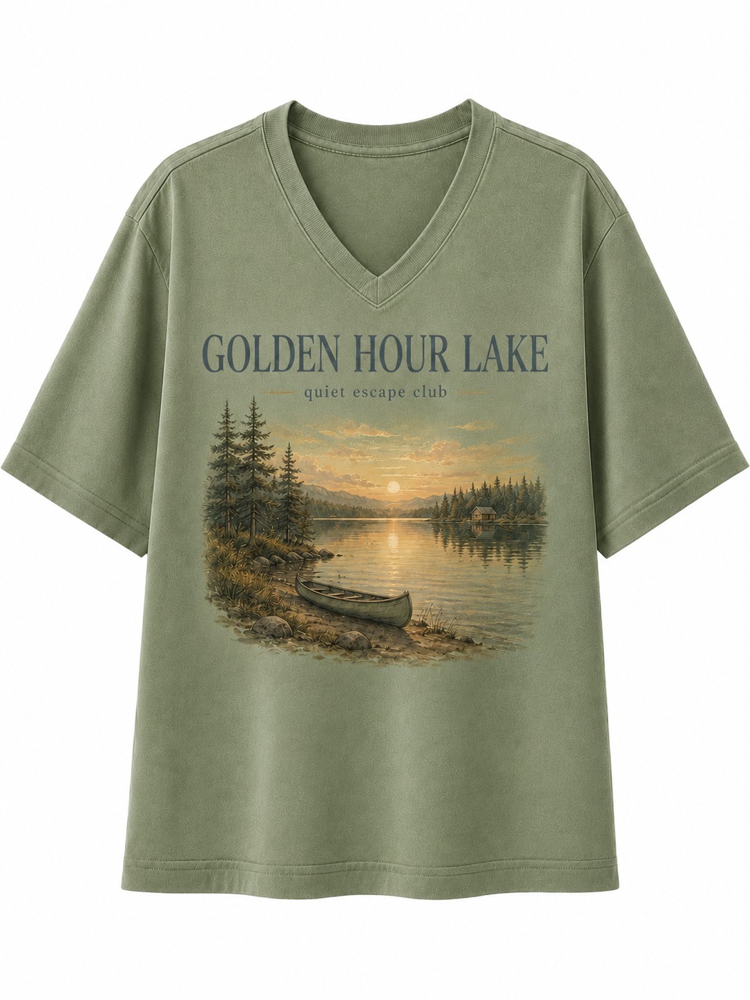 Golden Hour Lake Club V-Neck Tee