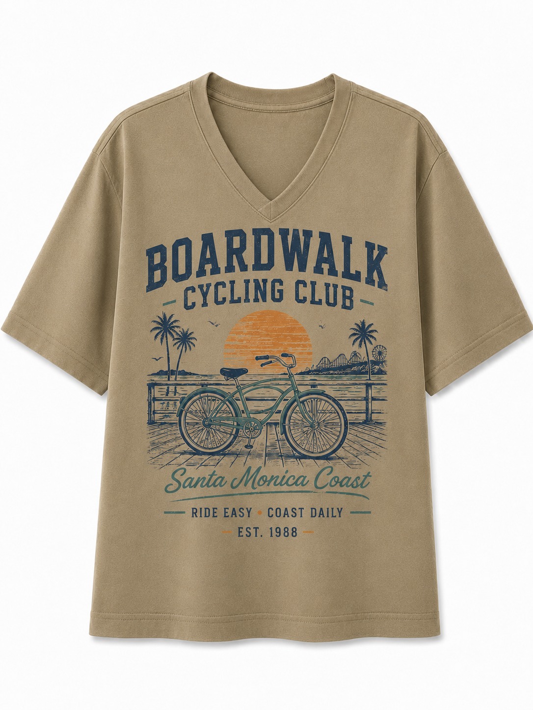 Boardwalk Cycling Club V-Neck Tee