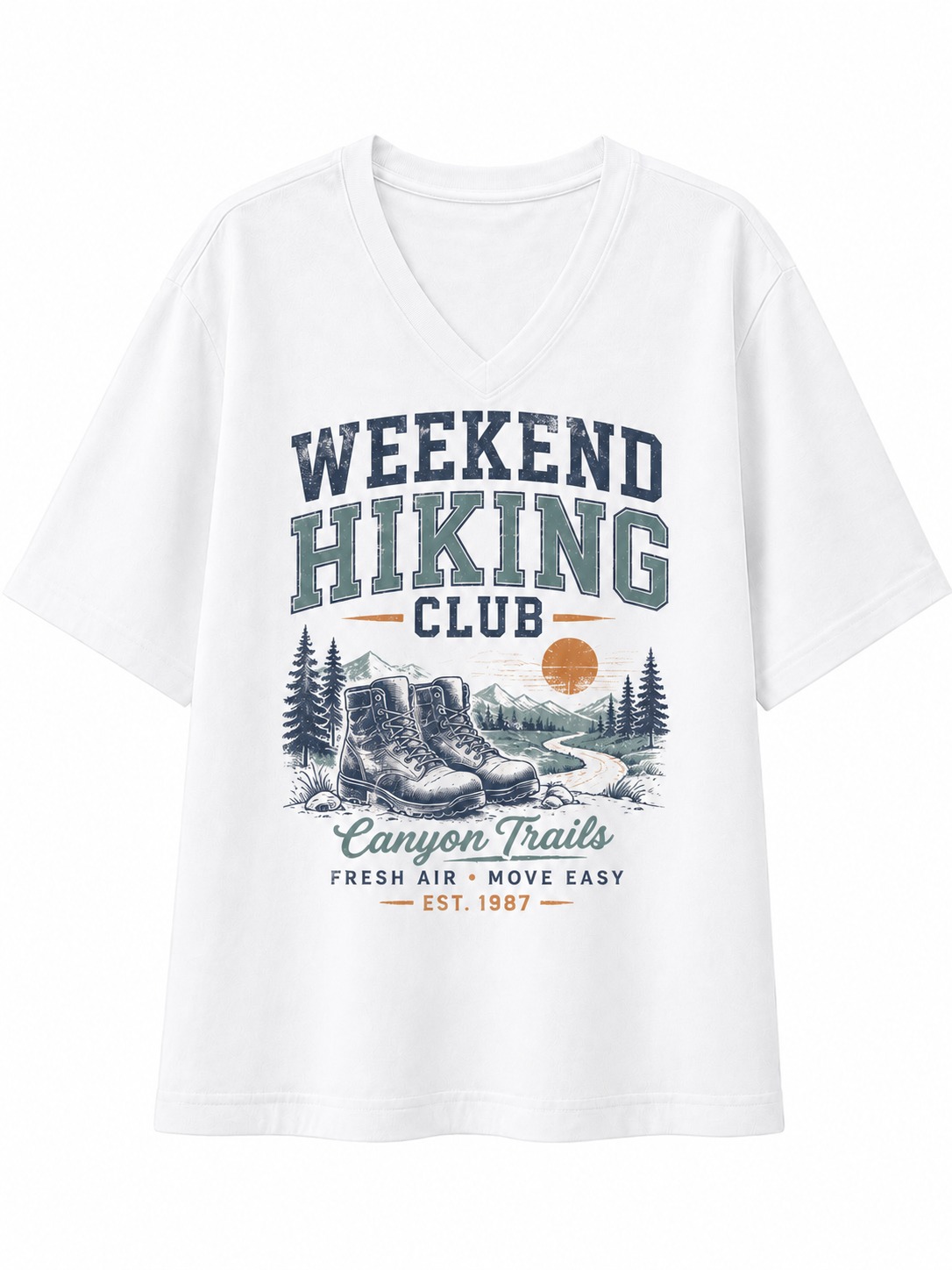 Weekend Hiking Club V-Neck Tee