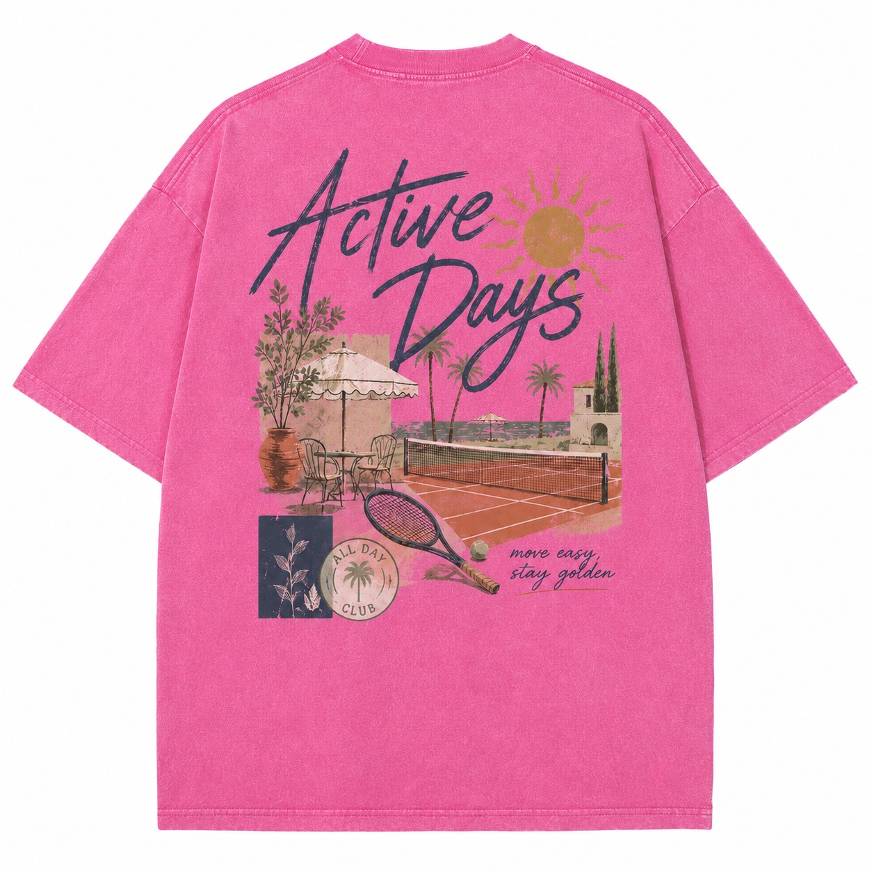 Active Days Tennis Graphic Washed Tee