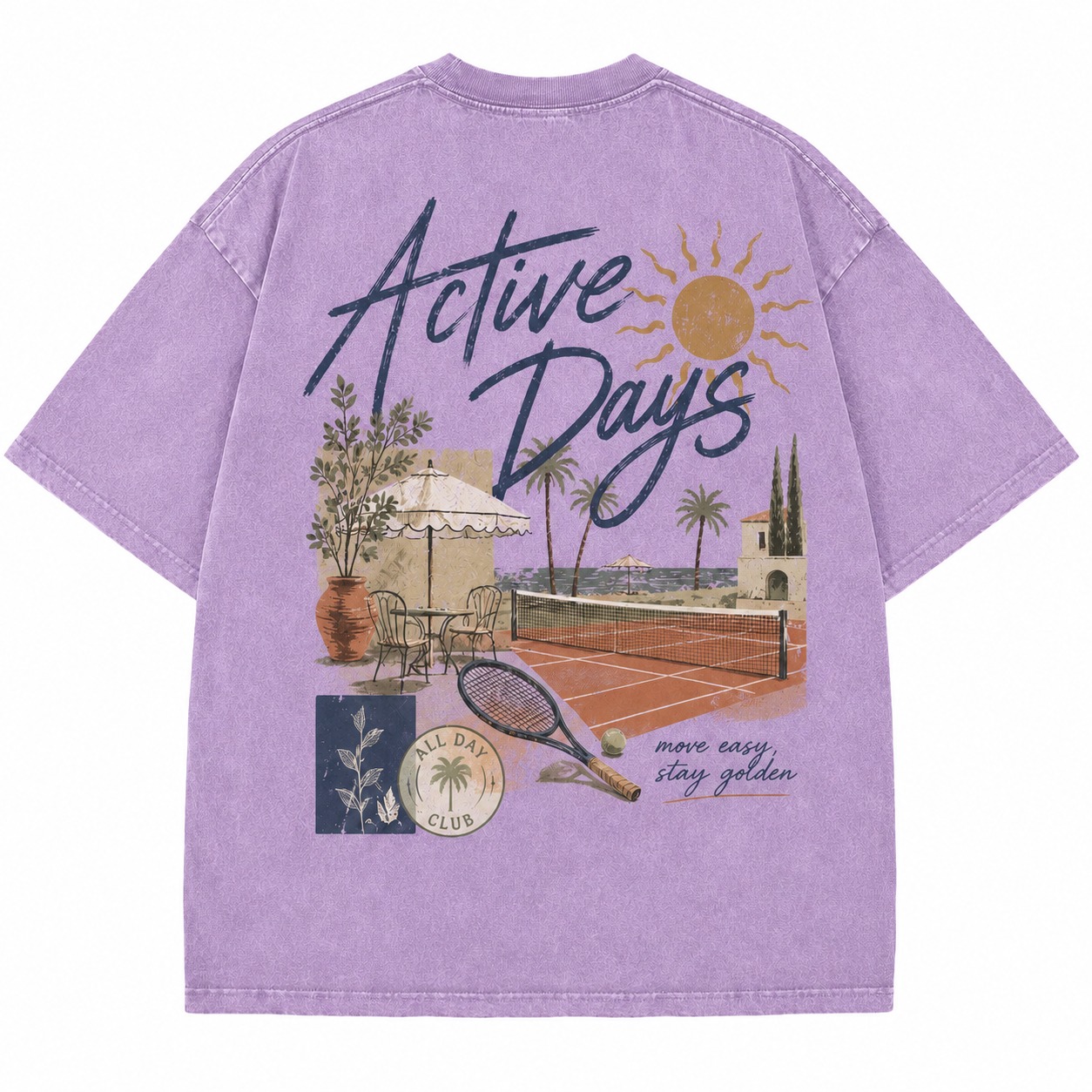 Active Days Tennis Graphic Washed Tee