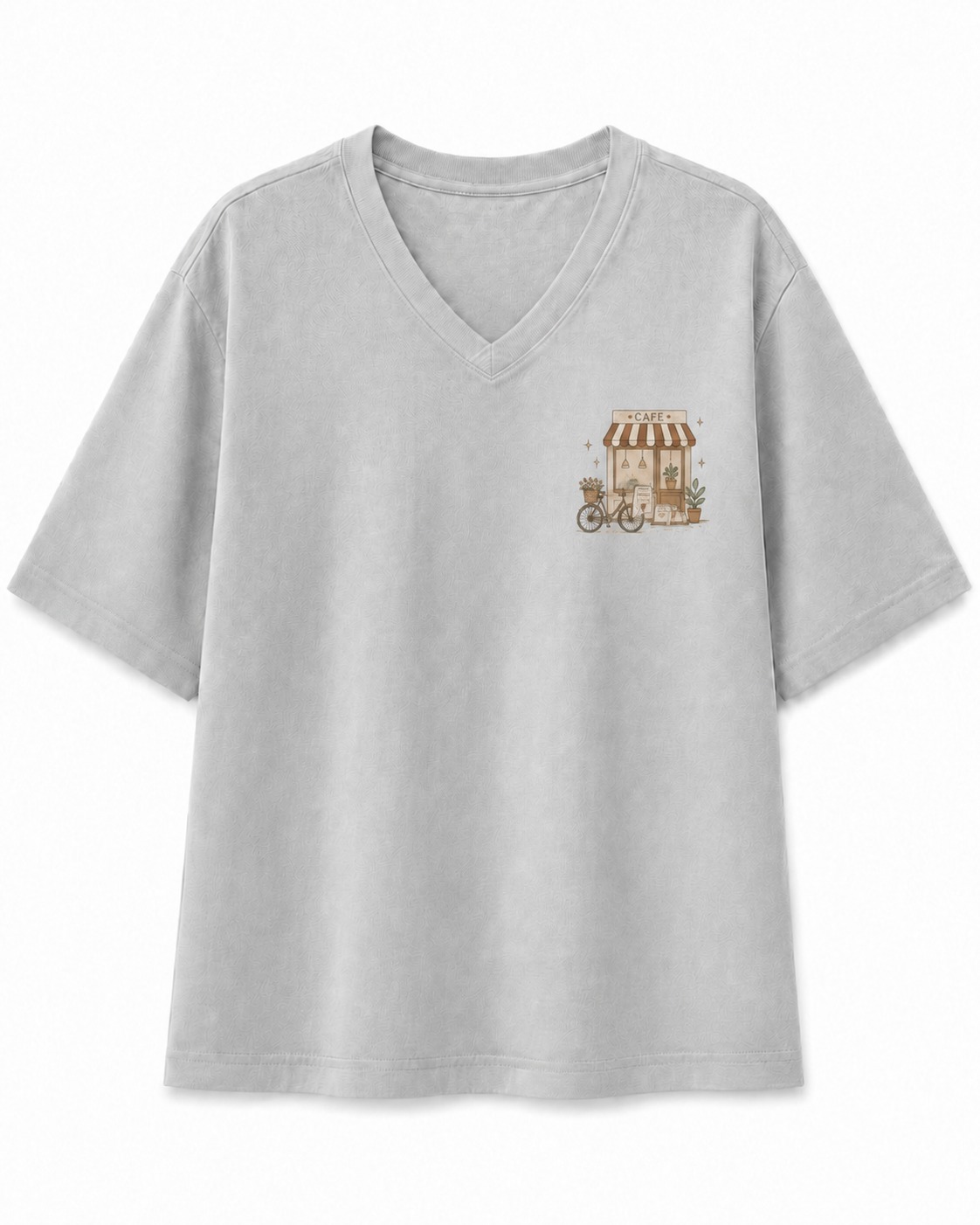 Morning Escape Cafe V-Neck Tee