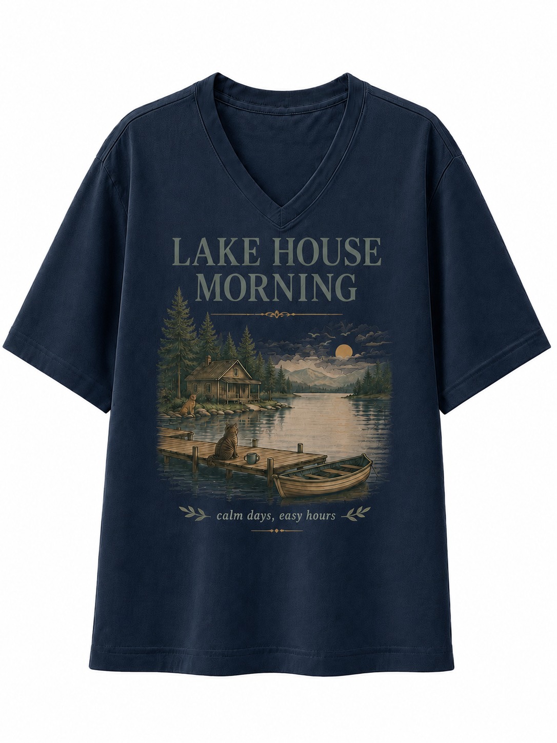 Lake House Morning V-Neck Tee