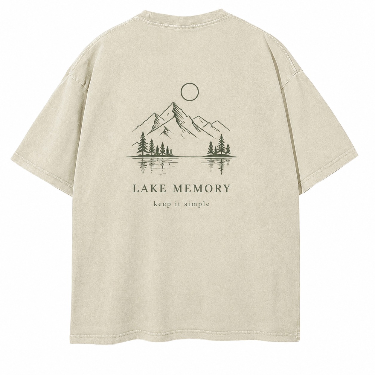 Lake Memory Minimal Graphic Washed Tee