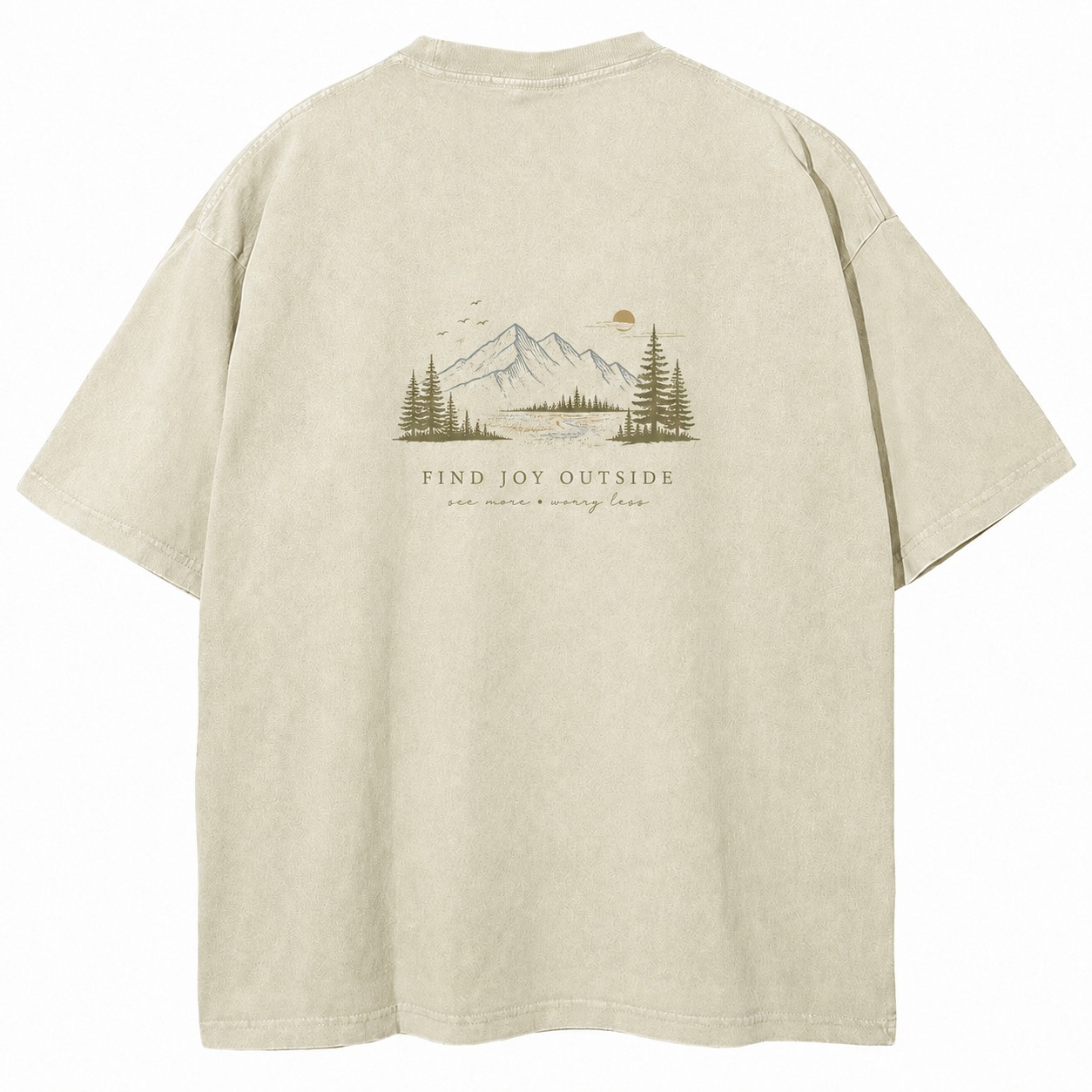 Find Joy Outside Mountain Graphic Washed Tee