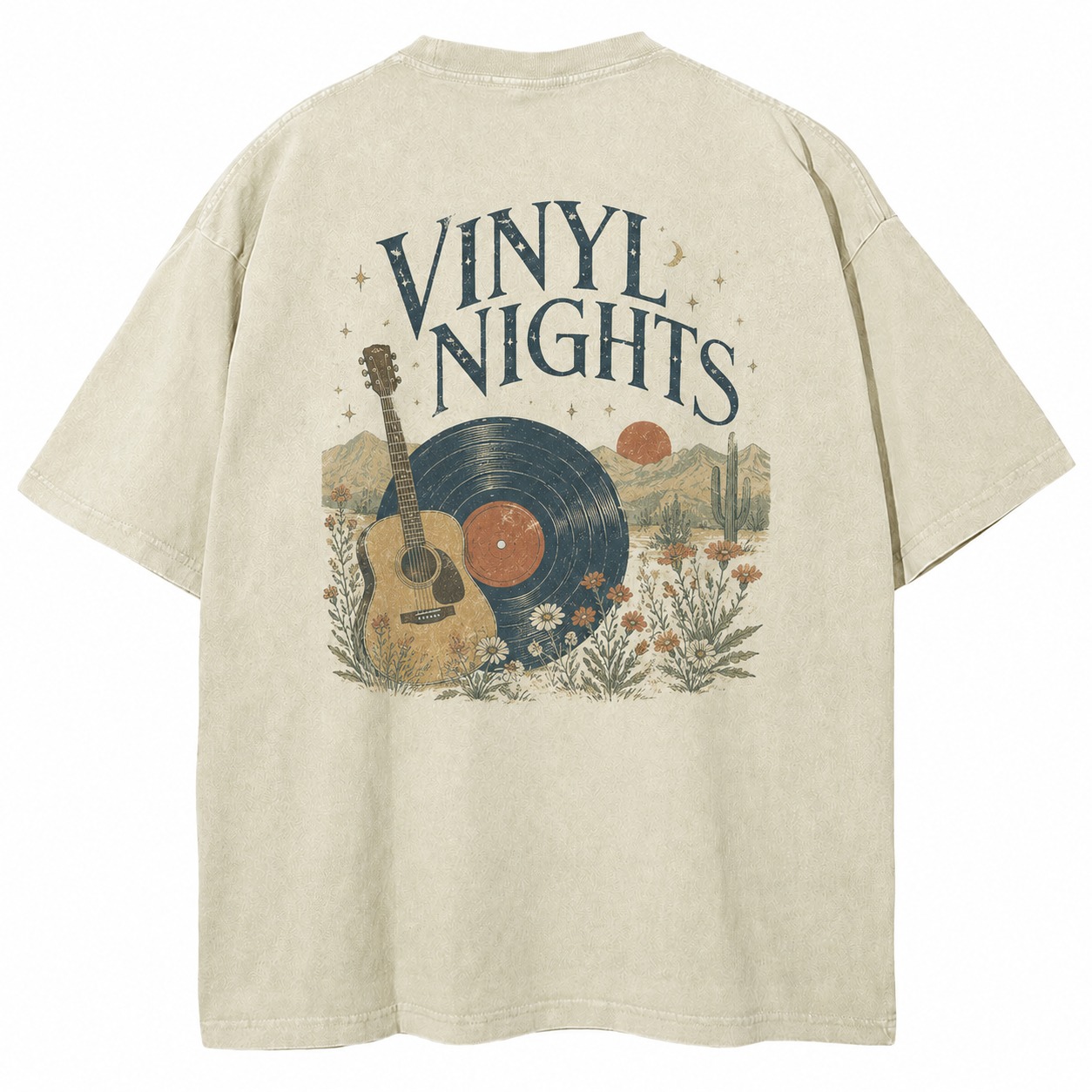 Vinyl Nights Music Graphic Washed Tee