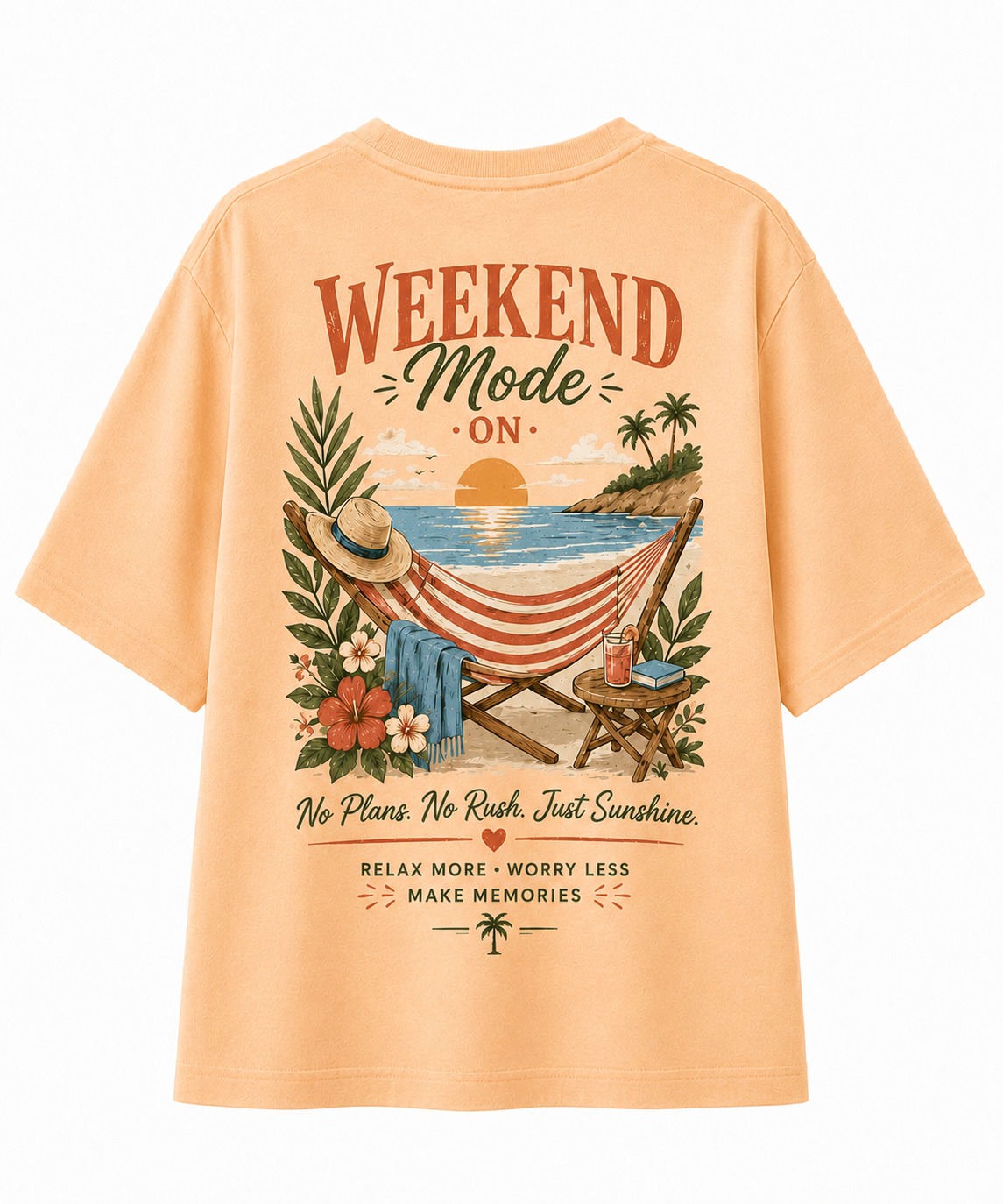 Weekend Mode V-Neck Graphic Tee