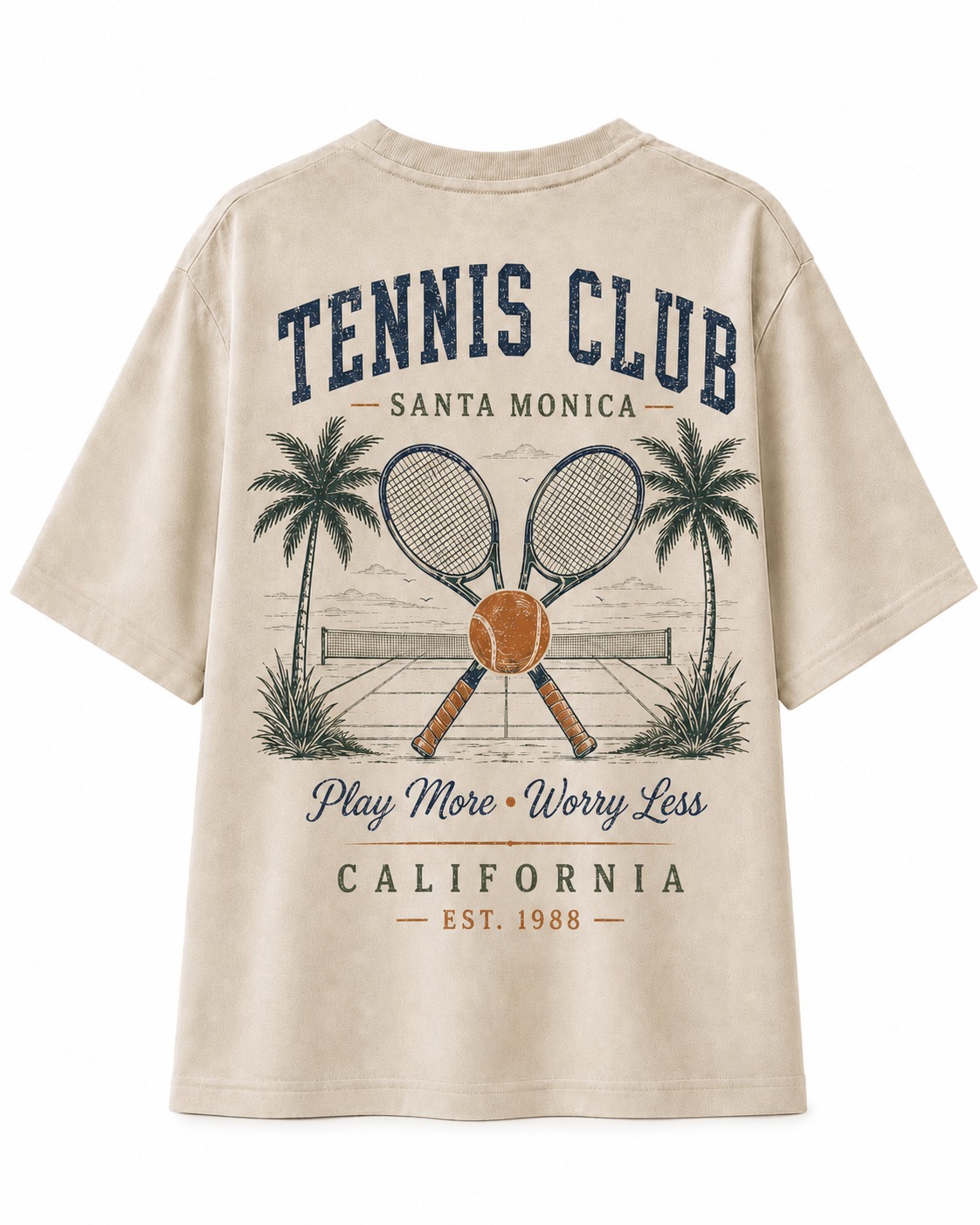 Santa Monica Tennis V-Neck Tee