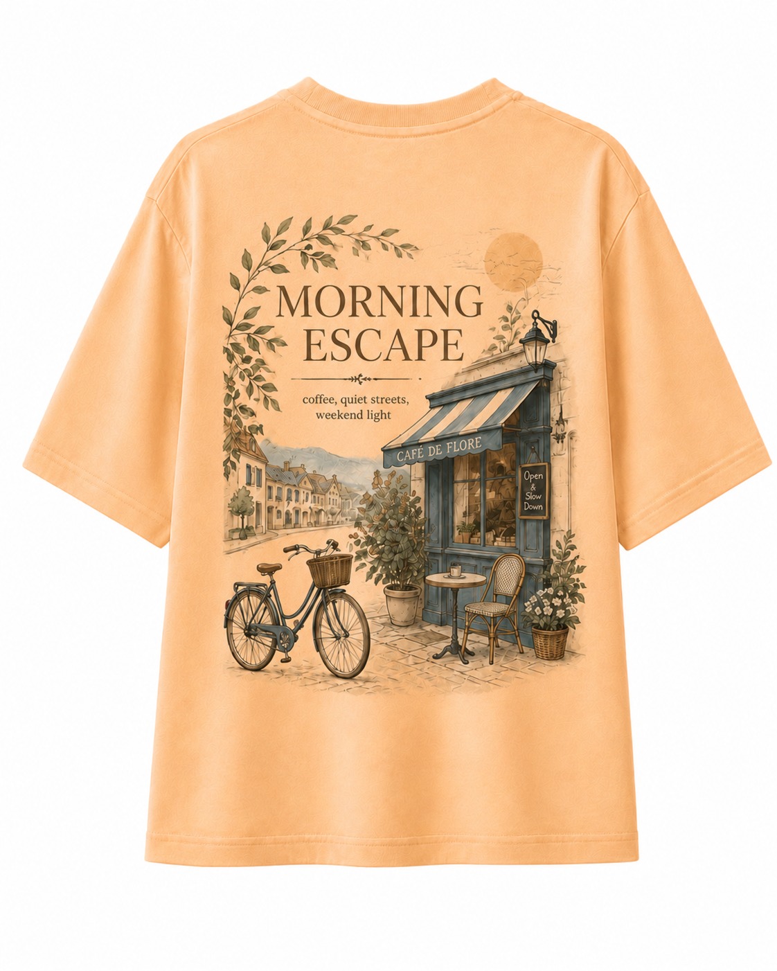 Morning Escape Cafe V-Neck Tee