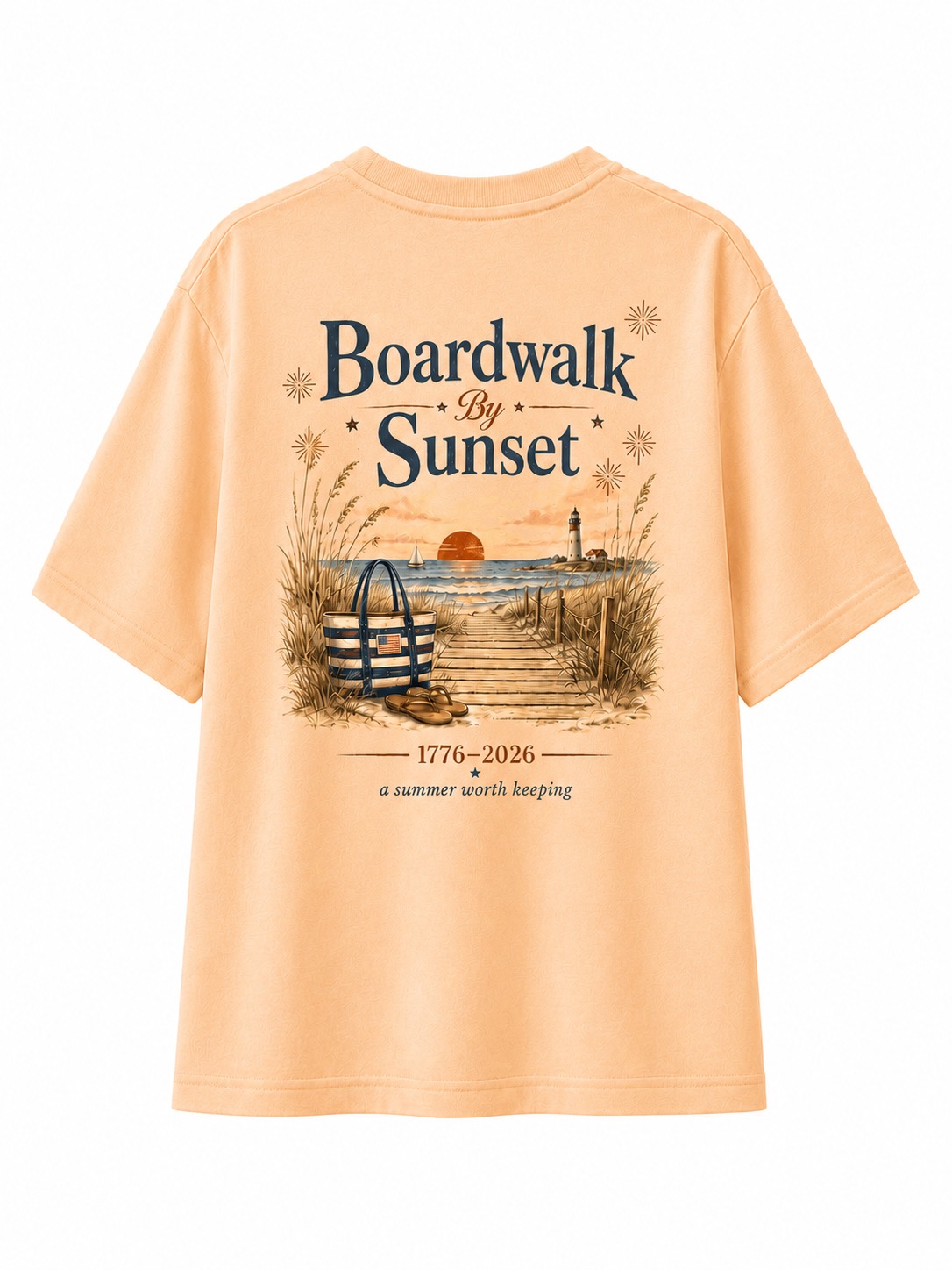 Boardwalk Sunset Beach Graphic Tee